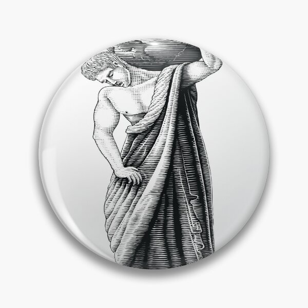 Item preview, Man Carrying World Art Roman Period Hand Draw Vintage Engraving Style designed and sold by Peekonet.