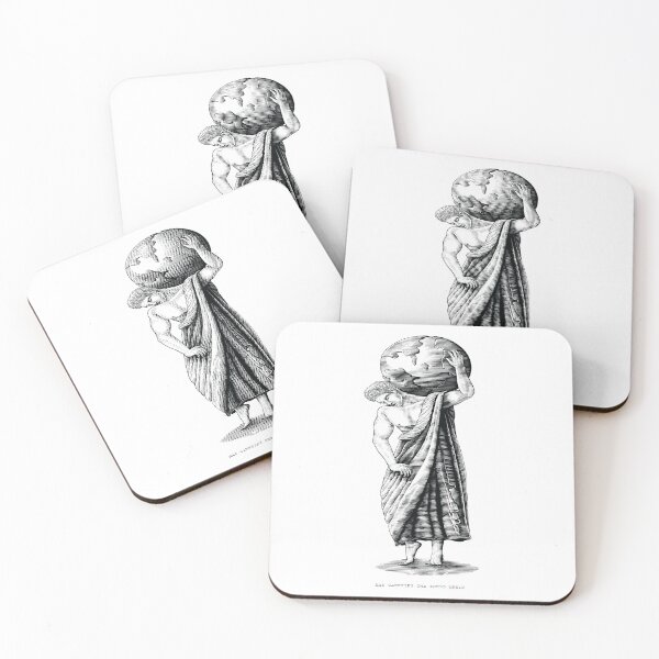 Item preview, Man Carrying World Art Roman Period Hand Draw Vintage Engraving Style designed and sold by Peekonet.