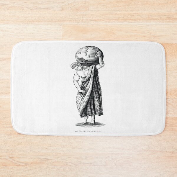 Item preview, Man Carrying World Art Roman Period Hand Draw Vintage Engraving Style designed and sold by Peekonet.
