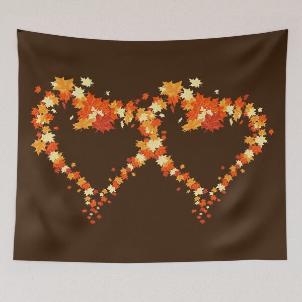 Item preview, Autumn leaves pattern through hearts -  Autumn leaves detail pattern - Autumn leaves pattern orange designed and sold by Amalzaki.