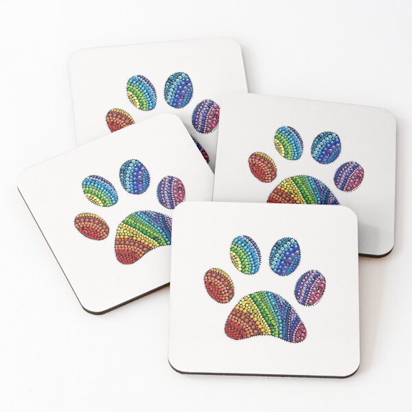 Item preview, Dog paw color dot painting Art designed and sold by WaveOcean123.