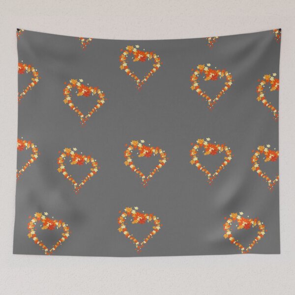 Item preview, Autumn leaves pattern through hearts -  Autumn leaves detail pattern - Autumn leaves pattern orange designed and sold by Amalzaki.