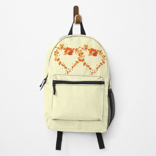 Item preview, Autumn leaves pattern through hearts on cream back ground -  Autumn leaves detail pattern - Autumn leaves pattern orange designed and sold by Amalzaki.