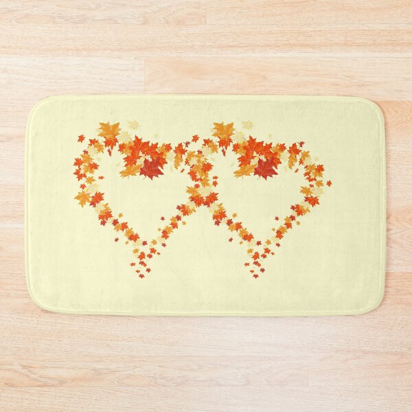 Item preview, Autumn leaves pattern through hearts on cream back ground -  Autumn leaves detail pattern - Autumn leaves pattern orange designed and sold by Amalzaki.