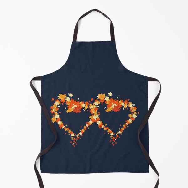 Item preview, Autumn leaves pattern through hearts on navy background -  Autumn leaves detail pattern - Autumn leaves pattern orange designed and sold by Amalzaki.