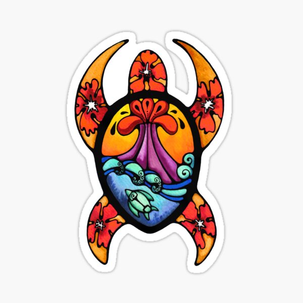 Hawaiian Hawaii Turtle Honu Sticker