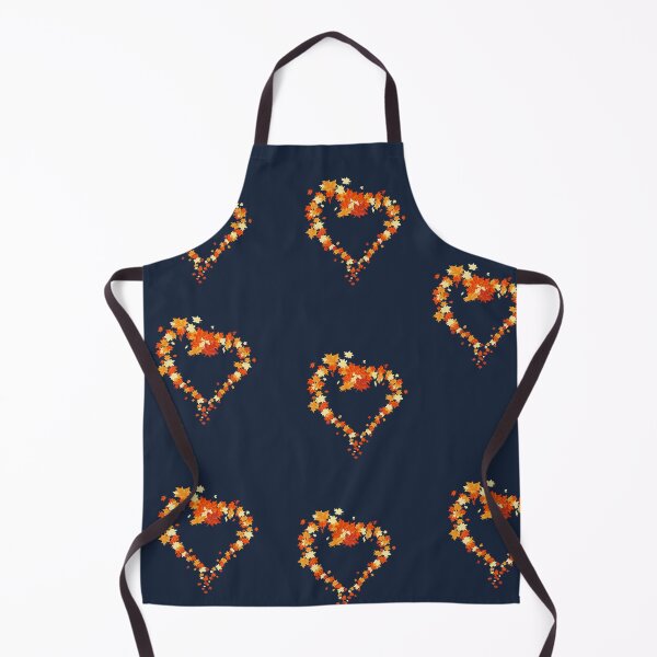 Item preview, Autumn leaves pattern through hearts on navy background -  Autumn leaves detail pattern - Autumn leaves pattern orange designed and sold by Amalzaki.