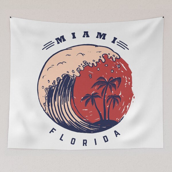Item preview, Miami Poster Template with Lettering Palms Image designed and sold by Peekonet.