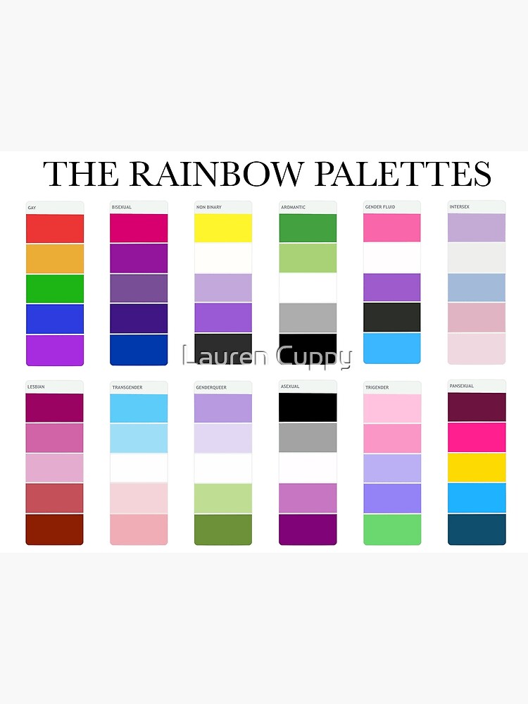 "LGBTQ+ Color Palettes" Poster for Sale by Lauren Cuppy Redbubble
