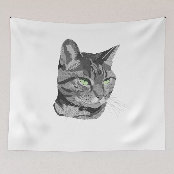 Item preview, Black and White Tabby Cat designed and sold by NaomiiiC.