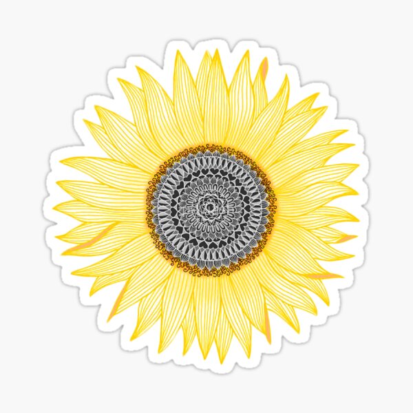 Golden Sunflower Mandala Sticker Sticker