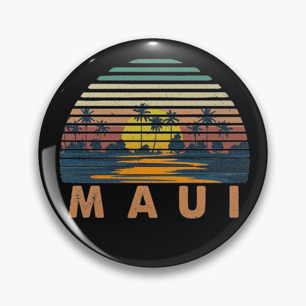 Item preview, Maui Hi Hawaii Vintage Sunset Retro Palm Trees Surfing Lover Gift designed and sold by alenaz.