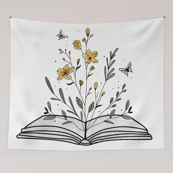 Item preview, Flowers growing from book designed and sold by wild-bloom.