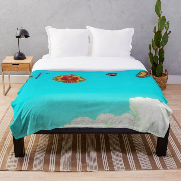Item preview, Hanging lanterns against a blue blue sky duvet cover print photography art shower curtain towel designed and sold by Boho Contessa.