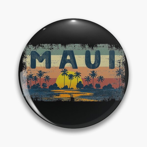 Item preview, Vintage Maui Sunset Hawaii Retro 70s Beach Palm Trees Cute Design  designed and sold by alenaz.