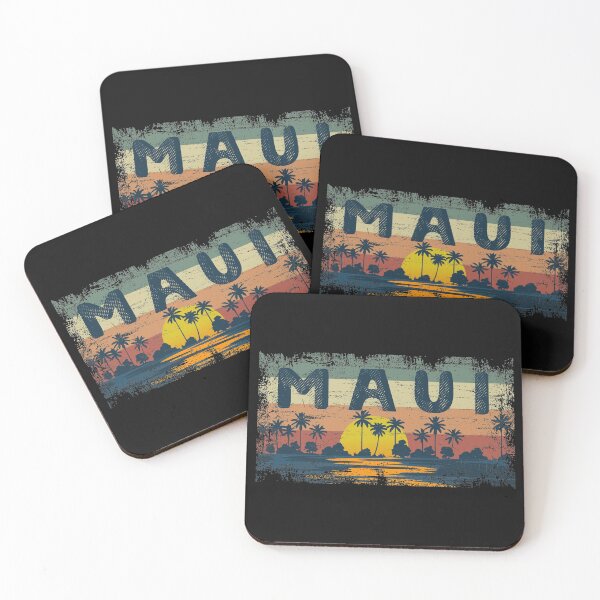 Item preview, Vintage Maui Sunset Hawaii Retro 70s Beach Palm Trees Cute Design  designed and sold by alenaz.