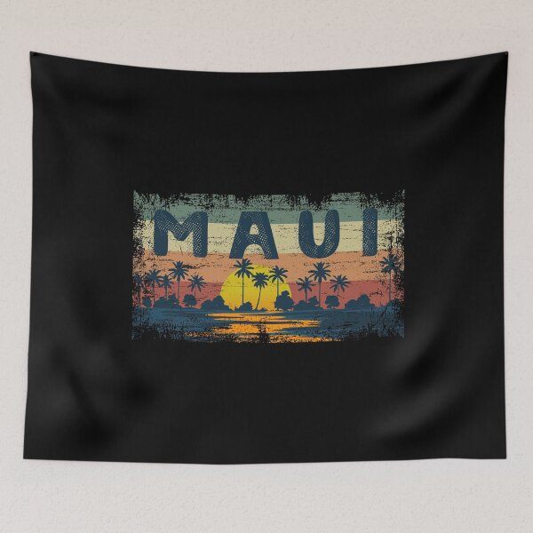 Item preview, Vintage Maui Sunset Hawaii Retro 70s Beach Palm Trees Cute Design  designed and sold by alenaz.