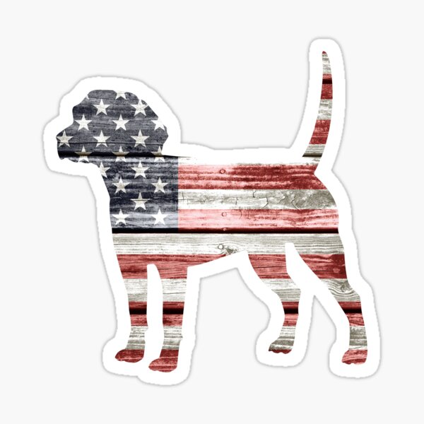 Patriotic Beagle Sticker