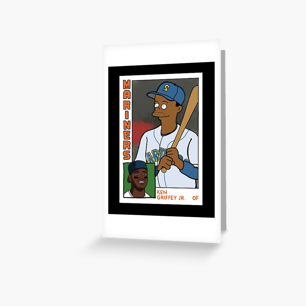 cousscards Homer at The Bat - Ken Griffey Jr. Simpsons Parody Baseball Card Tee T-Shirt