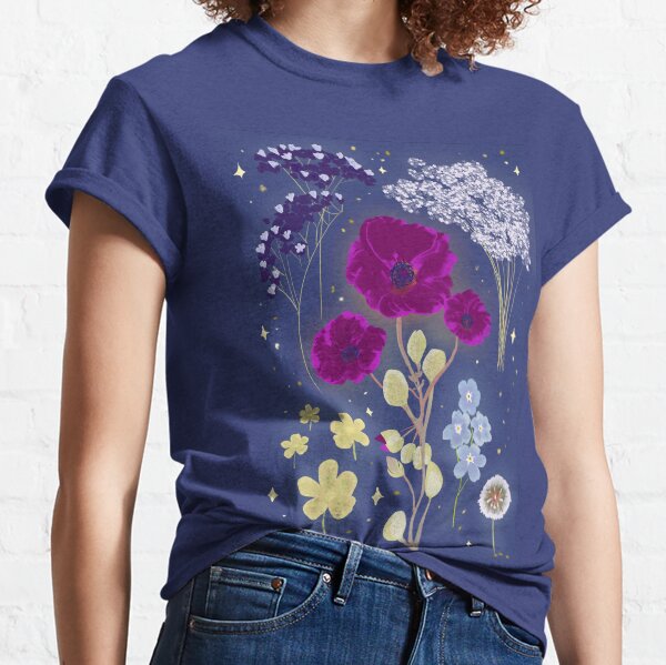 Summer Flowers Stars in the Blue Sky Classic T-Shirt