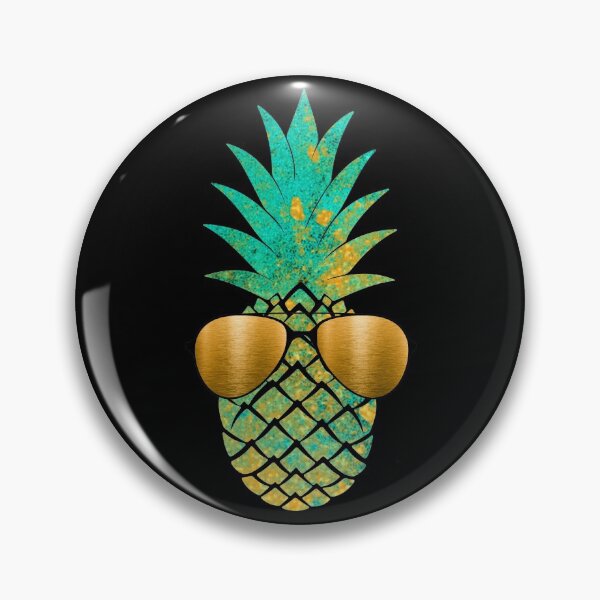 Item preview, Boujee teal and gold pineapple with sunglasses  designed and sold by 1DaisyChainLane.