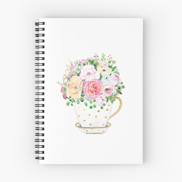 Artikelvorschau, handgemalte Blumen in der Tasse, Aquarell entworfen und verkauft von SelenePaintings .
