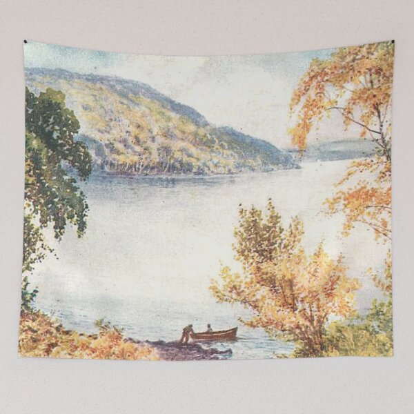 Item preview, Vintage Illustration Loch Achilty near to Contin in the Scottish Highlands designed and sold by yourscotland.