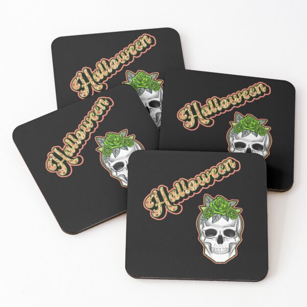 Item preview, HALLOWEEN FLORAL SKULL HALLOWEEN ELEMENTS PATTERN GRAPHIC DESIGN TYPOGRAPHY  designed and sold by Iskybibblle.