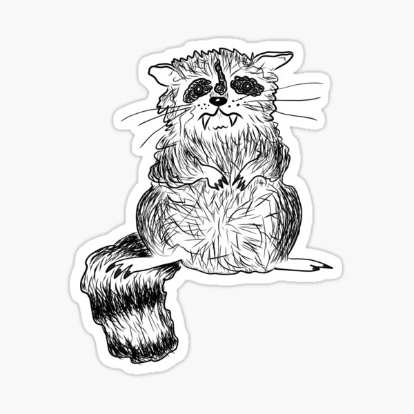 "Black and White Raccoon" Sticker for Sale by josierichey Redbubble