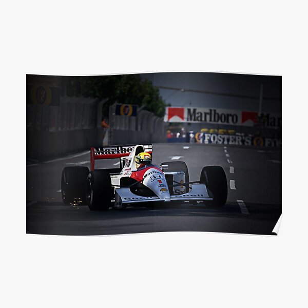 Fond d'écran Ayrton Senna voiture Poster