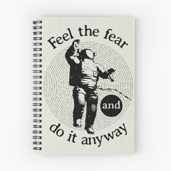 Item preview, Original Cosmic Poster with Text Feel Fear It Anyway Illustration designed and sold by Peekonet.