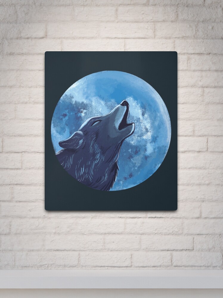 Wolf Howling at the Moon - Pin, Magnet or Badge Holder