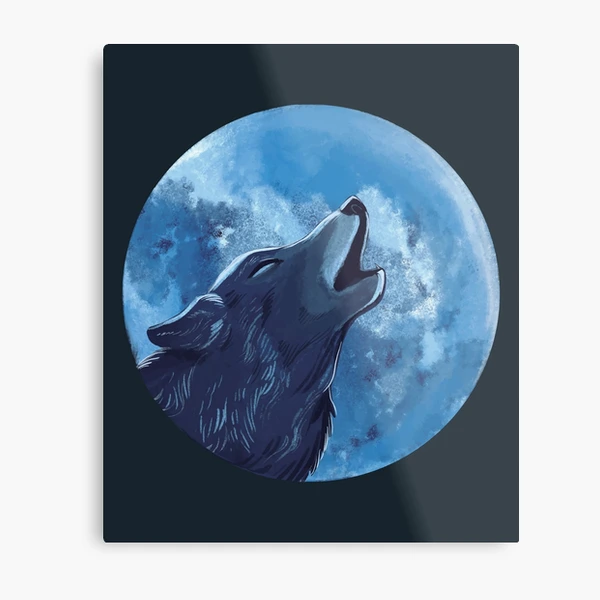 Wolf Howling at the Moon - Pin, Magnet or Badge Holder