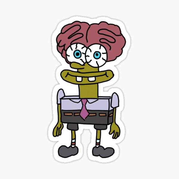 Pegatina «bob esponja cerebro meme» de MemePie Redbubble
