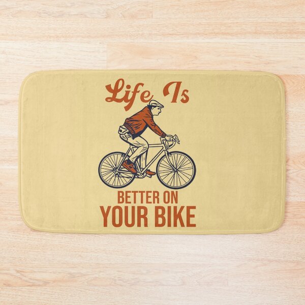 Item preview, Poster Design Life is Better your Bike with Man Riding Bicycle Vintage Illustration designed and sold by Peekonet.