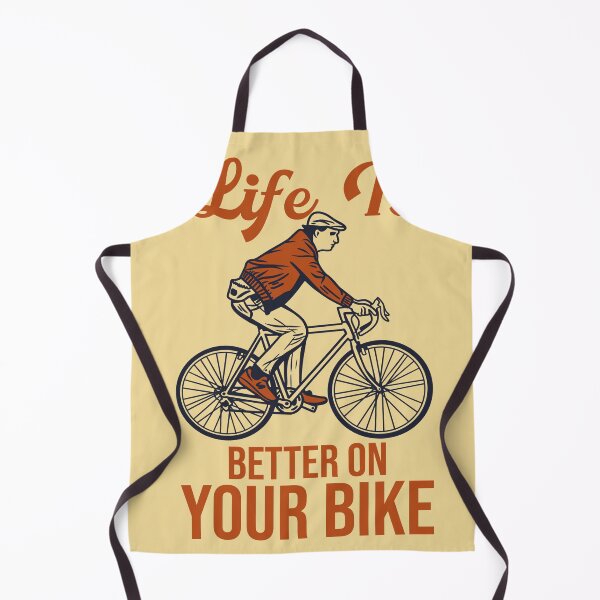 Item preview, Poster Design Life is Better your Bike with Man Riding Bicycle Vintage Illustration designed and sold by Peekonet.