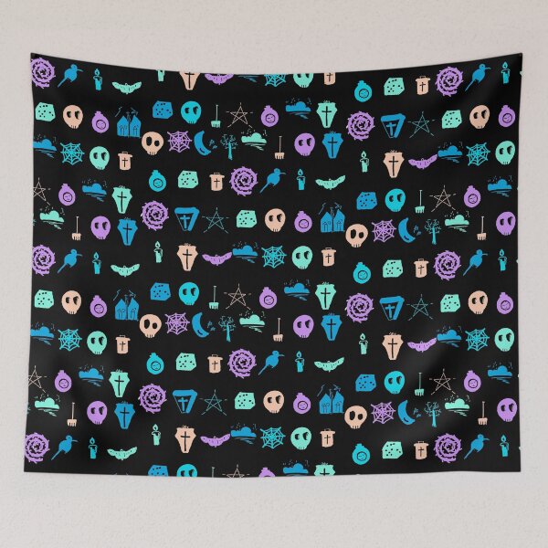 Item preview, Cute Neon Halloween Doodle Pattern designed and sold by Chubuter.