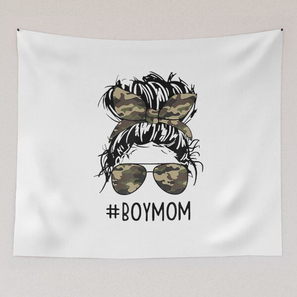 Item preview, Boy Moms Funny Messy Bun Mom Of Boy T-Shirt designed and sold by HammonArt.