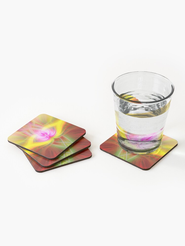 Alternate view of A modern abstract twirled photograph of a tulip Coasters (Set of 4)