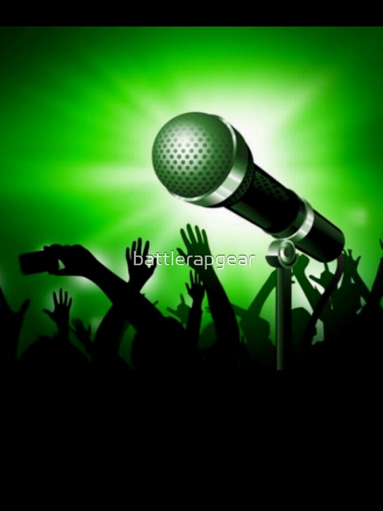 Artwork view, Mic and Crowd - Green designed and sold by battlerapgear