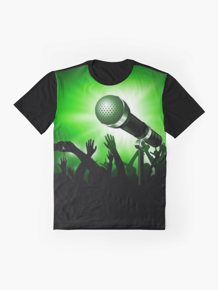 Thumbnail 4 of 5, Graphic T-Shirt, Mic and Crowd - Green designed and sold by battlerapgear.