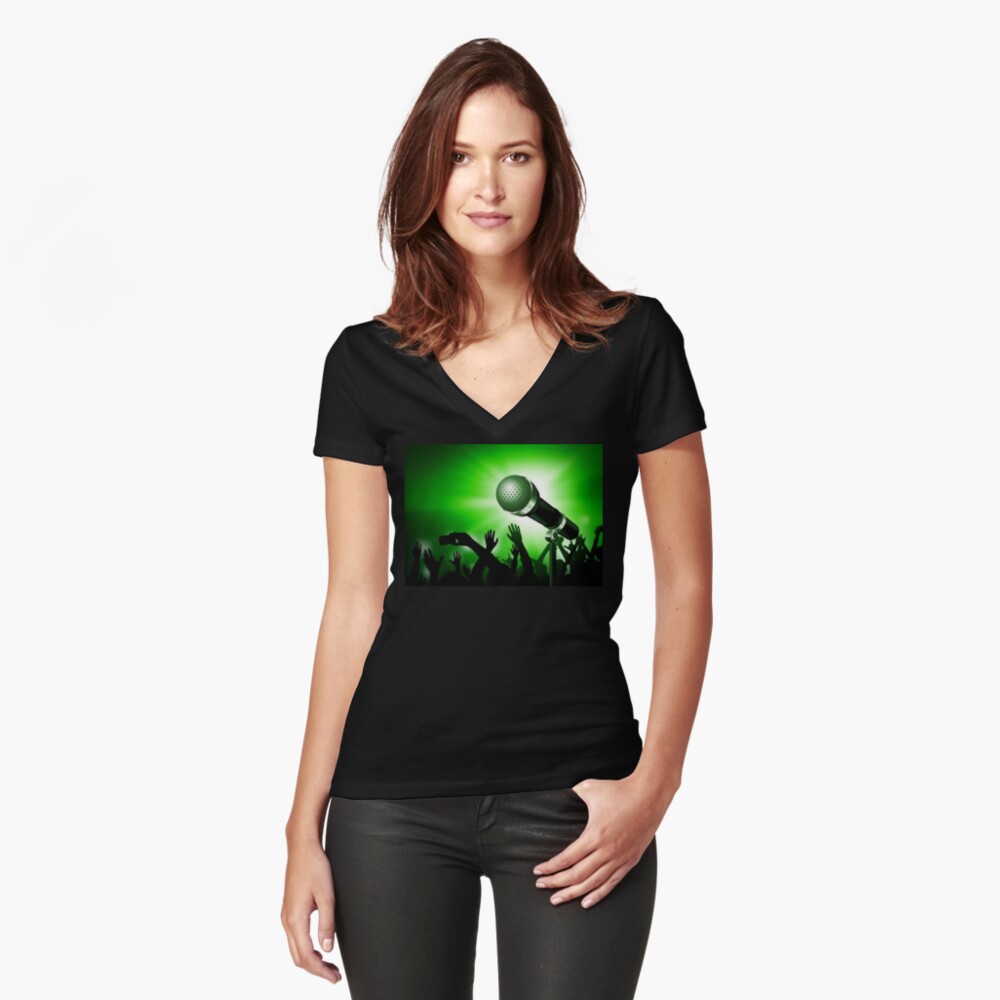 Item preview, Fitted V-Neck T-Shirt designed and sold by battlerapgear.