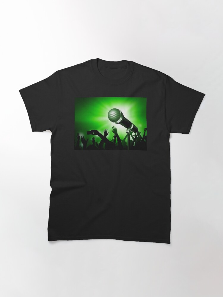 Thumbnail 3 of 7, Classic T-Shirt, Mic and Crowd - Green designed and sold by battlerapgear.