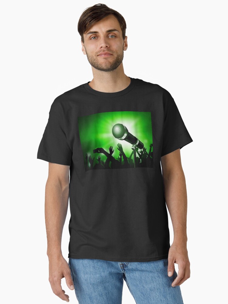 Thumbnail 1 of 7, Classic T-Shirt, Mic and Crowd - Green designed and sold by battlerapgear.