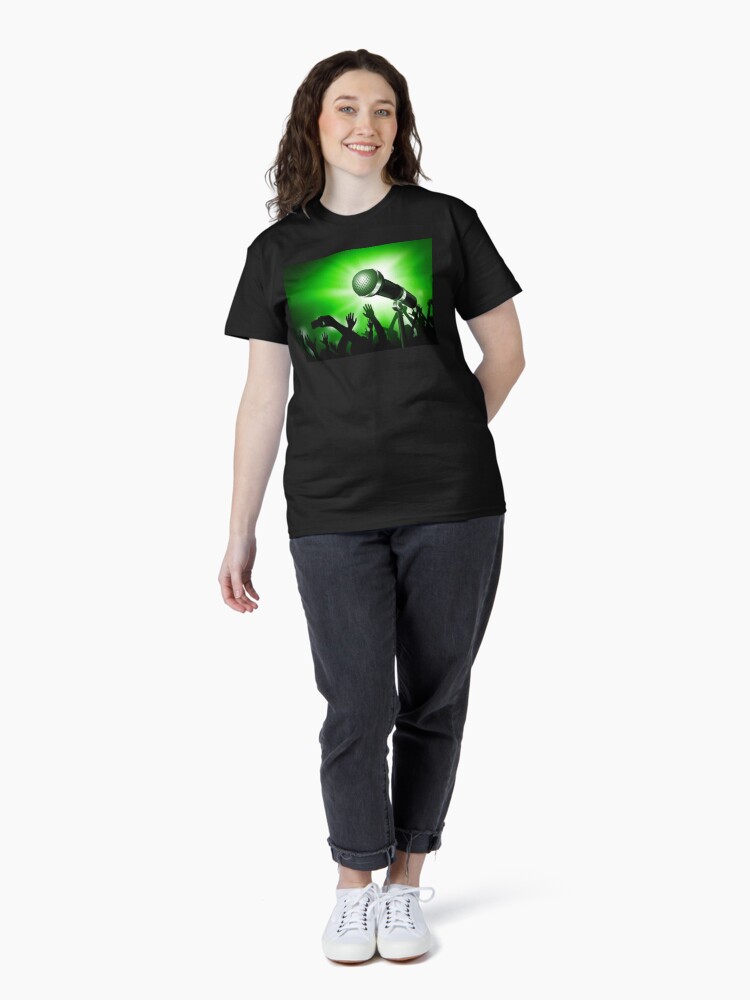 Thumbnail 4 of 7, Classic T-Shirt, Mic and Crowd - Green designed and sold by battlerapgear.