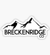 BRECKENRIDGE COLORADO Ski Skiing Mountain Mountains Skiing Skis Silhouette Snowboard Snowboarding Sticker