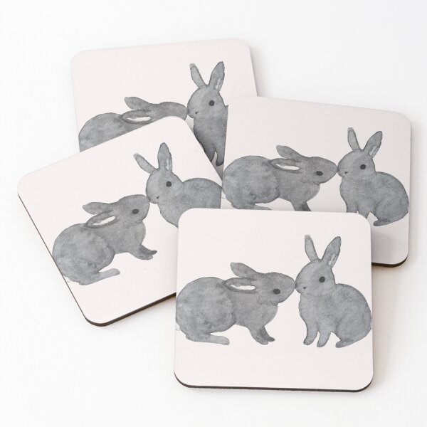 Item preview, cute bunny kiss designed and sold by mooonhannah.