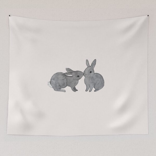 Item preview, cute bunny kiss designed and sold by mooonhannah.