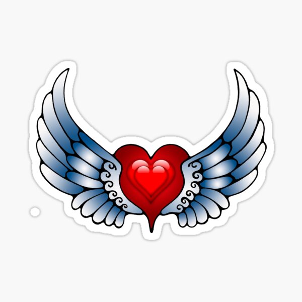 Heart and Wings Sticker