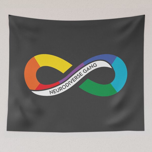 Item preview, Neurodiverse Gang Rainbow Infinity - Dark Background Version designed and sold by OwlishArts.